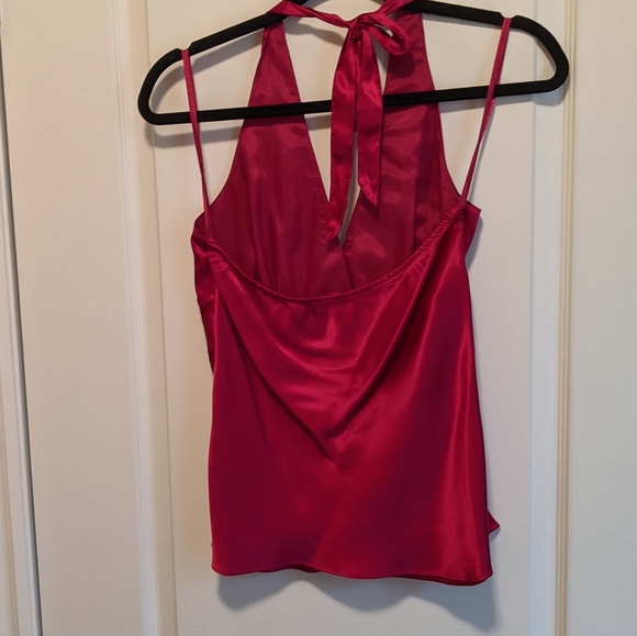 Fuschia silk halter top - Picture 2 of 2